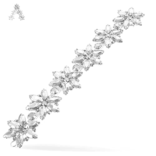 ADOCARN Rhinestone Blumenform Strassapplikation für Hochzeitskleider Dekorative Kette für Brautmode Diy Kleidung Schuhe Taschen und Accessoires von ADOCARN