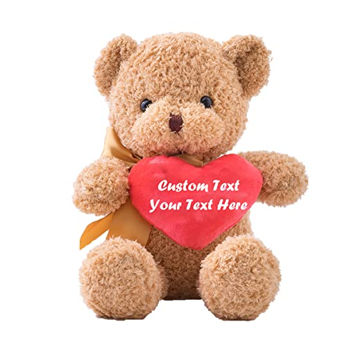 ADORSUN Personalisiert Teddybär mit Herz, Personalisierte Geschenke Teddybär mit Namen, Männer/Geburtstagsgeschenk für Freundin/Abschluss Geschenk (40cm) von ADORSUN