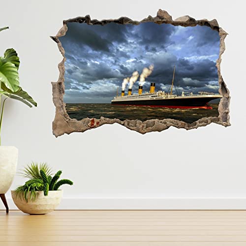Wandtattoo Titanic Ship Computer 3D Render Zertrümmerte Ansicht Wandaufkleber Poster Aufkleber A318 Aufkleber Kids Room Decor 50x70CM von ADOVZ