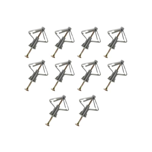 10/50 grauer Schmetterlings-Nylon-Expansionsankerbolzen, Expansionsschrauben und Hardware-Befestigungen for Gipskartonwände und Hohlwände, Heimdekoration(10 sets) von ADQPLXGWH