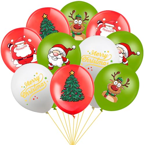15 Stück 5 Stile rot grün weiß Weihnachtsballons, 30,5 cm Weihnachtsmann, Tannenbaum, Elch, Frohe Weihnachten, Latex-Luftballons für Weihnachten, Geburtstag, Party-Dekorationen 15 Stück 5 Stile rot grün weiß Weihnachtsballons, 30,5 cm Weihnachtsmann, Tannenbaum, Elch, Frohe Weihnachten, Latex-Luftballons für Weihnachten, Geburtstag, Party-Dekorationen von ADQUATOR