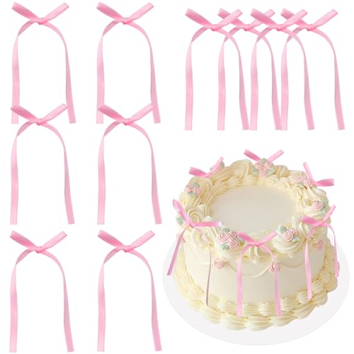 ADQUATOR 20 Stück hellrosa Schleifen-Kuchenaufsätze, Schleifenbänder, Schleife, Kuchen, Dessert, Picks, rosa Kuchendekorationen für Babyparty, Kindergeburtstag, Hochzeit, Party, Jahrestag ADQUATOR 20 Stück hellrosa Schleifen-Kuchenaufsätze, Schleifenbänder, Schleife, Kuchen, Dessert, Picks, rosa Kuchendekorationen für Babyparty, Kindergeburtstag, Hochzeit, Party, Jahrestag von ADQUATOR