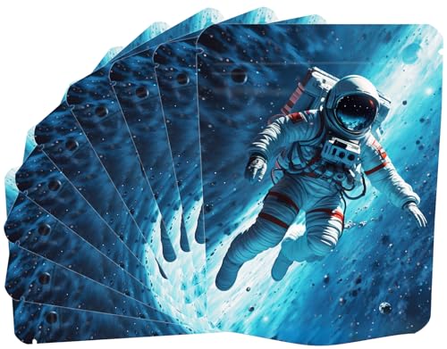 ADQUATOR 30 Stück 9 × 12 cm blaue Astronauten-Mylar-Beutel, wiederverschließbar, geruchsdicht, Cartoon, wiederverschließbar, Kunststoff-Druckverschlussbeutel für Küche, Schmuck und Süßigkeiten von ADQUATOR