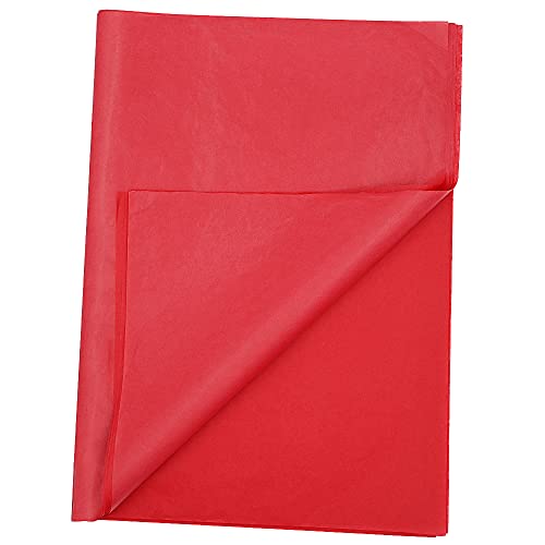 ADQUATOR 50 Blatt rotes Seidenpapier, 50 x 35 cm, Geschenkpapier für Valentinstag und DIY-Geschenkdekorationen (rot) von ADQUATOR