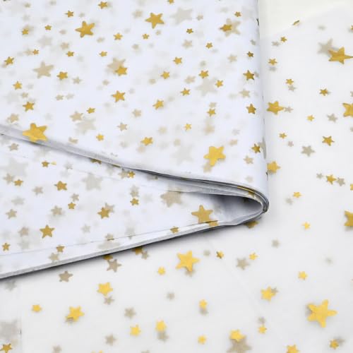 Seidenpapier Bastelpapier, 50 x 35 cm, goldfarbene Sterne, metallische Supersterne, Geschenkpapier, Großpackung für Hochzeit, Geburtstag, DIY-Geschenkdekorationen, 50 Stück Seidenpapier Bastelpapier, 50 x 35 cm, goldfarbene Sterne, metallische Supersterne, Geschenkpapier, Großpackung für Hochzeit, Geburtstag, DIY-Geschenkdekorationen, 50 Stück von ADQUATOR