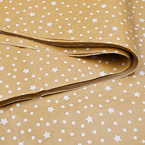 Seidenpapier, 50 x 35 cm, weiße Sterne, Braun, Geschenkpapier, Großpackung für Weihnachten, Hochzeit, Geburtstag, DIY-Geschenkdekorationen, 50 Stück Seidenpapier, 50 x 35 cm, weiße Sterne, Braun, Geschenkpapier, Großpackung für Weihnachten, Hochzeit, Geburtstag, DIY-Geschenkdekorationen, 50 Stück von ADQUATOR