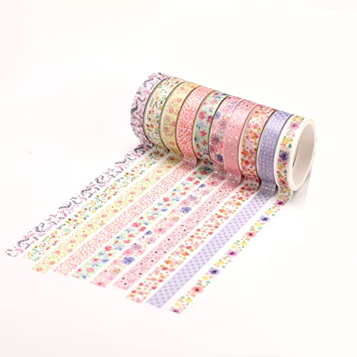 Washi Tape 10 Rollen Dekorative Washi Tape Set Buntes Klebeband Für Handwerk Kinder Scrapbook DIY Geschenkverpackung,C von ADSFG