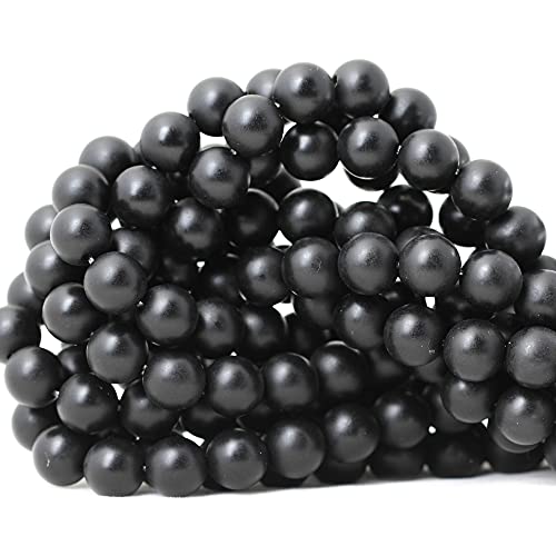 35 Stück 10 mm natürliche mattschwarze Onyx-Perlen, rund, lose Perlen, DIY-Armband, Halskette, Materialien, 1 Strang, 38,1 cm von ADSUBHSJFAKK