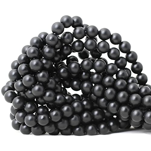 45 Stück 8 mm natürliche mattschwarze Onyx-Perlen, rund, lose Perlen, DIY-Armband, Halskette, Materialien, 1 Strang, 38,1 cm von ADSUBHSJFAKK