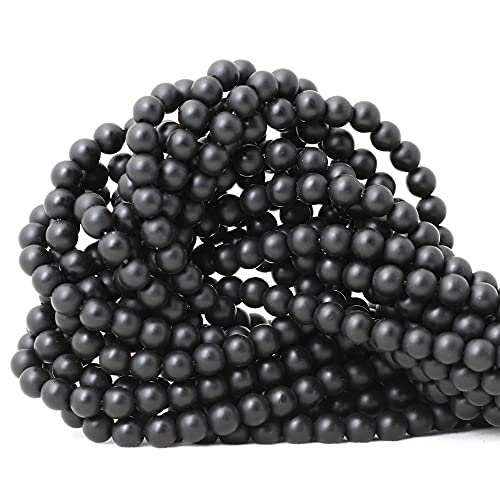 60 Stück 6 mm natürliche mattschwarze Onyx-Perlen, rund, lose Perlen, DIY-Armband, Halskette, Materialien, 1 Strang, 38,1 cm von ADSUBHSJFAKK