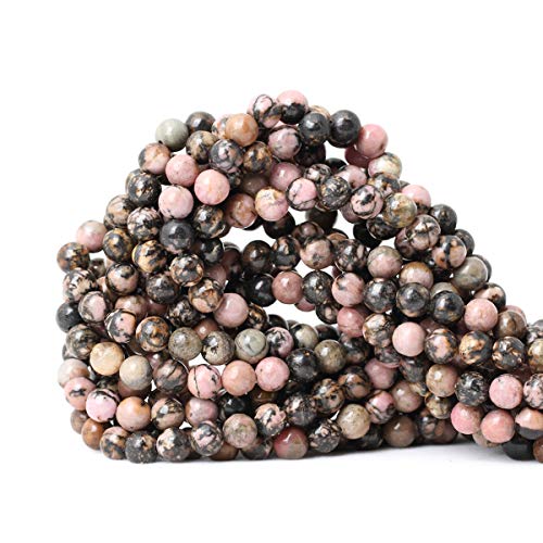 60 Stück 6 mm natürliche schwarze Linie, Rhodochrosit-Edelstein, glatt, rund, lose Perlen für Schmuckherstellung, 1 Strang, 38,1 cm 60 Stück 6 mm natürliche schwarze Linie, Rhodochrosit-Edelstein, glatt, rund, lose Perlen für Schmuckherstellung, 1 Strang, 38,1 cm von ADSUBHSJFAKK