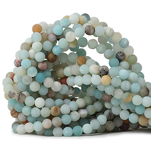 60 Stück 6 mm natürlicher, bunter mattierter Amazonit-Edelstein, rund, lose Perlen, Steinperlen für Schmuckherstellung, DIY, 1 Strang, 38,1 cm 60 Stück 6 mm natürlicher, bunter mattierter Amazonit-Edelstein, rund, lose Perlen, Steinperlen für Schmuckherstellung, DIY, 1 Strang, 38,1 cm von ADSUBHSJFAKK