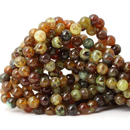 Drachenvener-Achat-Edelstein, rund, lose Perlen für Schmuckherstellung, 8 mm, 45 Stück Drachenvener-Achat-Edelstein, rund, lose Perlen für Schmuckherstellung, 8 mm, 45 Stück von ADSUBHSJFAKK