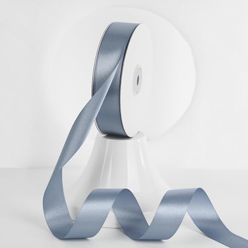 Dusty Blue Ribbon Satinband, 2,5 cm, staubiges blaues Satinband, Lux-Satinband, doppelseitiges Satinband, 45,7 m, Polyester-blaues Geschenkband für Bastelarbeiten, Satin-Hochzeiten, Blumenstrauß, Dusty Blue Ribbon Satinband, 2,5 cm, staubiges blaues Satinband, Lux-Satinband, doppelseitiges Satinband, 45,7 m, Polyester-blaues Geschenkband für Bastelarbeiten, Satin-Hochzeiten, Blumenstrauß, von ADSUBHSJFAKK