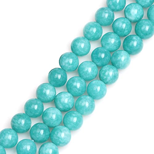 GEM-Inside 12 mm blaue Amazonit-Farbe, Jadestein, Edelstein, lose Perlen, runde Perlen für DIY-Schmuckherstellung, 38,1 cm von ADSUBHSJFAKK