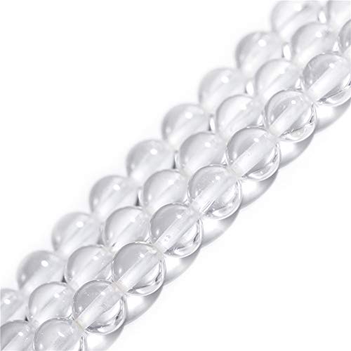 GEM-Inside 12 mm natürliche weiße klare Quarz-Kristalle, runde Halbedelstein-Chakren mit großem Loch für Schmuckherstellung, DIY, Handarbeit, Bastelbedarf, 38,1 cm von ADSUBHSJFAKK