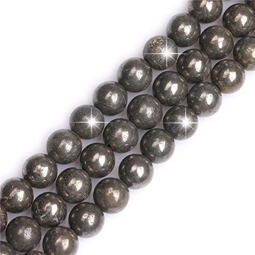 GEM-Inside 12 mm natürlicher grauer Pyritstein, runde Halbedelstein-Chakren, große Lochperlen für Schmuckherstellung, DIY, Handarbeit, Bastelbedarf, 38,1 cm GEM-Inside 12 mm natürlicher grauer Pyritstein, runde Halbedelstein-Chakren, große Lochperlen für Schmuckherstellung, DIY, Handarbeit, Bastelbedarf, 38,1 cm von ADSUBHSJFAKK