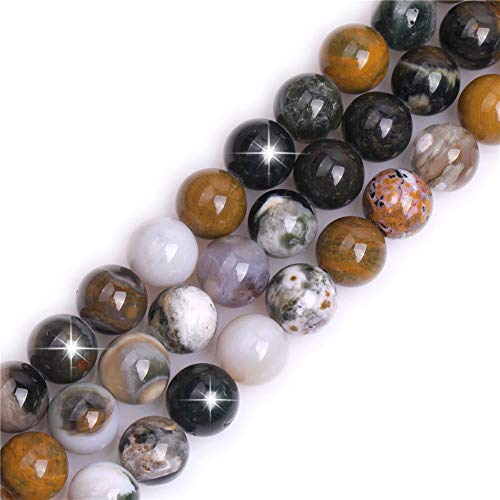 GEM-Inside 12 mm natürlicher mehrfarbiger Ozeanachat-Stein, rund, Halbedelstein-Chakren, große Lochperlen für Schmuckherstellung, DIY, Handarbeit, Bastelbedarf, 38,1 cm GEM-Inside 12 mm natürlicher mehrfarbiger Ozeanachat-Stein, rund, Halbedelstein-Chakren, große Lochperlen für Schmuckherstellung, DIY, Handarbeit, Bastelbedarf, 38,1 cm von ADSUBHSJFAKK