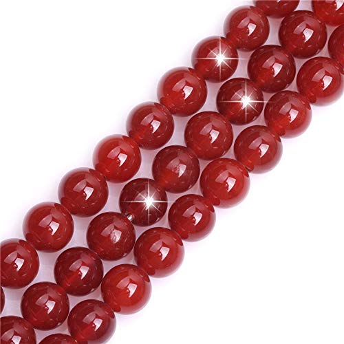 GEM-Inside 12 mm natürlicher roter Achatstein, rund, Halbedelstein-Chakren, großes Loch, Perlen für Schmuckherstellung, Bastelbedarf, 38,1 cm GEM-Inside 12 mm natürlicher roter Achatstein, rund, Halbedelstein-Chakren, großes Loch, Perlen für Schmuckherstellung, Bastelbedarf, 38,1 cm von ADSUBHSJFAKK