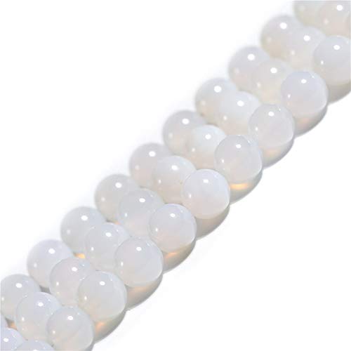 GEM-Inside 12 mm natürlicher weißer Achatstein, runde Halbedelstein-Chakren mit großem Loch, Perlen für Schmuckherstellung, Bastelbedarf, 38,1 cm GEM-Inside 12 mm natürlicher weißer Achatstein, runde Halbedelstein-Chakren mit großem Loch, Perlen für Schmuckherstellung, Bastelbedarf, 38,1 cm von ADSUBHSJFAKK