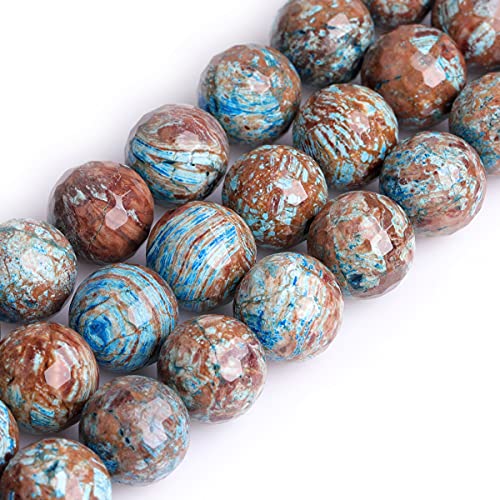 GEM-Inside 14 mm runde gefärbte blaue verrückte Achat-Edelsteine, lose Perlen, Energiestein, Power-Perlen für Schmuckherstellung, 38,1 cm von ADSUBHSJFAKK