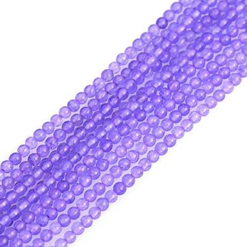 GEM-Inside 2 mm hellviolette Jade-Edelsteine, lose Perlen, rund, Kristall-Energiestein, Kraft für Schmuckherstellung, 38,1 cm von ADSUBHSJFAKK
