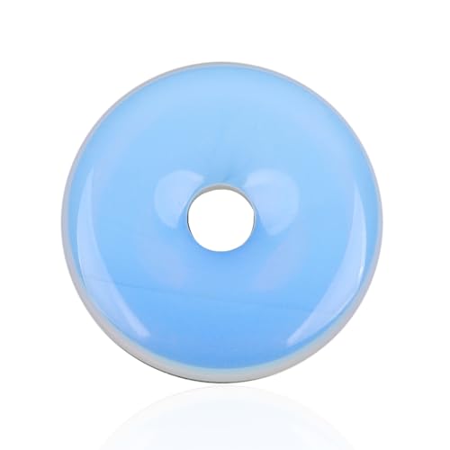 GEM-Inside 30 mnm cremeweiße Opalit-Stein, Kreis-Donut-Perlen für Anhänger, Schmuckherstellung, Energie-, Chakra-Massage, GuaSha-Schabwerkzeuge von ADSUBHSJFAKK