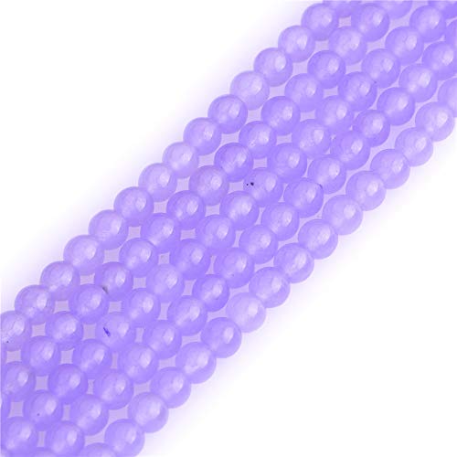 GEM-Inside 4 mm hellviolette Jade-Edelsteine, lose Perlen, rund, Kristall-Energiestein, Kraft für Schmuckherstellung, 38,1 cm von ADSUBHSJFAKK