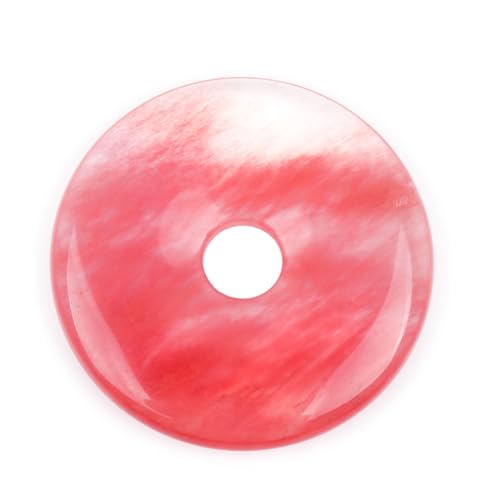 GEM-Inside 40 mnm Wassermelonen-Kristallstein-Kreis-Donut-Perlen für Anhänger, Schmuckherstellung, Energie-, Chakra-Massage, GuaSha-Schabwerkzeuge von ADSUBHSJFAKK
