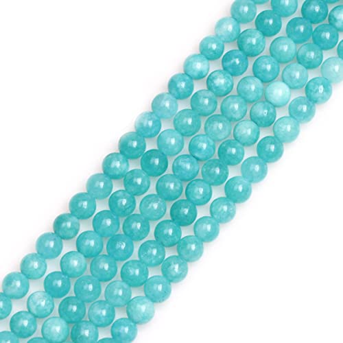 GEM-Inside 6 mm blaue Amazonit-Farbe, Jadestein, Edelstein, lose Perlen, runde Perlen für DIY-Schmuckherstellung, 38,1 cm von ADSUBHSJFAKK