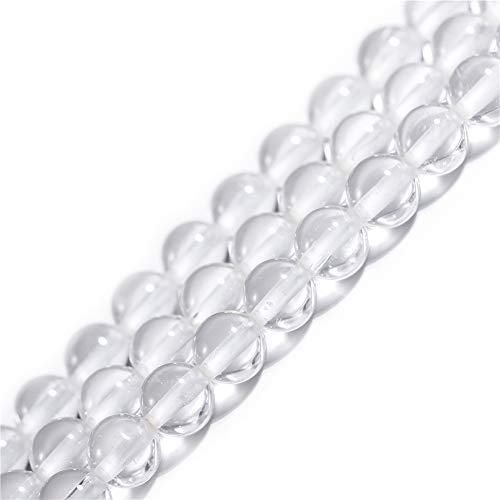 GEM-Inside 8 mm natürliche, weiße, klare Quarz-Kristalle, runde Halbedelstein-Chakren mit großem Loch, Perlen für Schmuckherstellung, Bastelbedarf, 38,1 cm GEM-Inside 8 mm natürliche, weiße, klare Quarz-Kristalle, runde Halbedelstein-Chakren mit großem Loch, Perlen für Schmuckherstellung, Bastelbedarf, 38,1 cm von ADSUBHSJFAKK