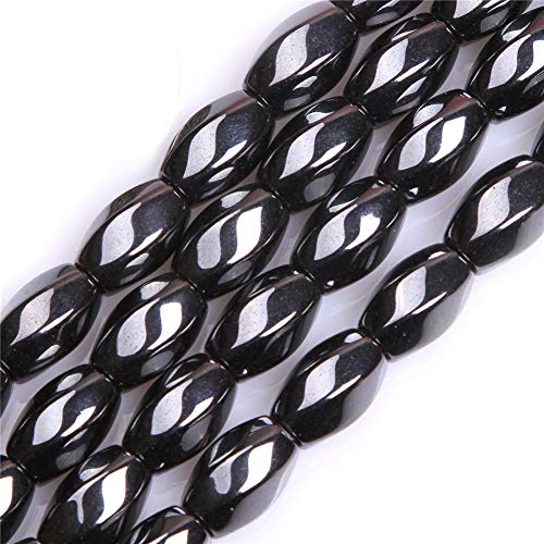 GEM-Inside 8 x 12 mm Olivary Twist-Edelstein schwarzer Häma, nicht-magnetische Perlen für Schmuckherstellung, 38,1 cm GEM-Inside 8 x 12 mm Olivary Twist-Edelstein schwarzer Häma, nicht-magnetische Perlen für Schmuckherstellung, 38,1 cm von ADSUBHSJFAKK