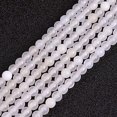 GEM-Inside Abstandshalter aus Achat, lose Perlen, natürliche Energie, Power-Perlen für Schmuckherstellung, 4 mm, rund, 38,1 cm von ADSUBHSJFAKK