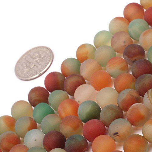 GEM-Inside Abstandshalter aus Achat, lose Perlen, natürliche Energie, Power-Perlen für Schmuckherstellung, 8 mm, rund, 38,1 cm von ADSUBHSJFAKK