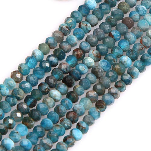 GEM-Inside Abstandshalter für Schmuckherstellung, 3 x 4 mm, blauer Apa, facettiert, 38,1 cm von ADSUBHSJFAKK