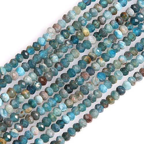 GEM-Inside Abstandshalter für Schmuckherstellung, natürlich, 2 x 3 mm, blauer Apa, facettiert, 38,1 cm von ADSUBHSJFAKK