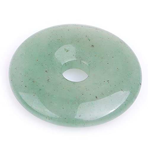 GEM-Inside Aventurin-Jade-Edelstein, lose Perlen, echter natürlicher grüner Donut-Ring, Kristall, Energiestein, Kraft für Ohrring-, Anhänger-, Schmuckherstellung, 1 Stück, 50 mm von ADSUBHSJFAKK