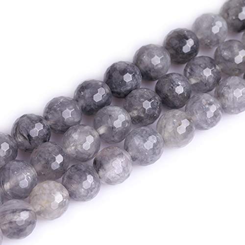 GEM-Inside Bewölkter Stein-Edelstein, lose Perlen, natürlich, 14 mm, rund, facettiert, Kristall, Energiestein, Kraft für Schmuckherstellung, 38,1 cm GEM-Inside Bewölkter Stein-Edelstein, lose Perlen, natürlich, 14 mm, rund, facettiert, Kristall, Energiestein, Kraft für Schmuckherstellung, 38,1 cm von ADSUBHSJFAKK