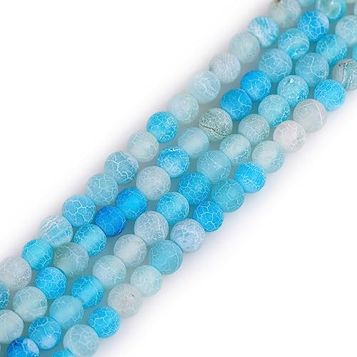 GEM-Inside Frostblauer Achat-Edelstein, lose Perlen, natürlich, echt, 4 mm, rund, winzige Energiesteine, Power-Perlen für Schmuckherstellung, 38,1 cm von ADSUBHSJFAKK