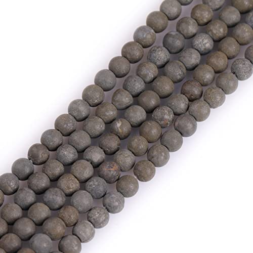 GEM-Inside Natürliche 4 mm Bronw-Pyrit-Edelstein, lose Perlen, mattiert, rund, Energiestein, Power-Perlen für Schmuckherstellung, 38,1 cm GEM-Inside Natürliche 4 mm Bronw-Pyrit-Edelstein, lose Perlen, mattiert, rund, Energiestein, Power-Perlen für Schmuckherstellung, 38,1 cm von ADSUBHSJFAKK