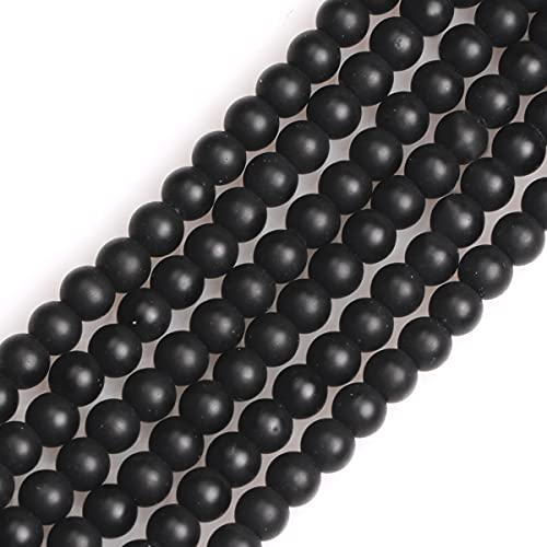 GEM-Inside Natürliche 4 mm schwarze Achat-Edelsteine, lose Perlen, rund, matt, Brasilien-Kristall, Energiestein, Kraft für Schmuckherstellung, 38,1 cm GEM-Inside Natürliche 4 mm schwarze Achat-Edelsteine, lose Perlen, rund, matt, Brasilien-Kristall, Energiestein, Kraft für Schmuckherstellung, 38,1 cm von ADSUBHSJFAKK