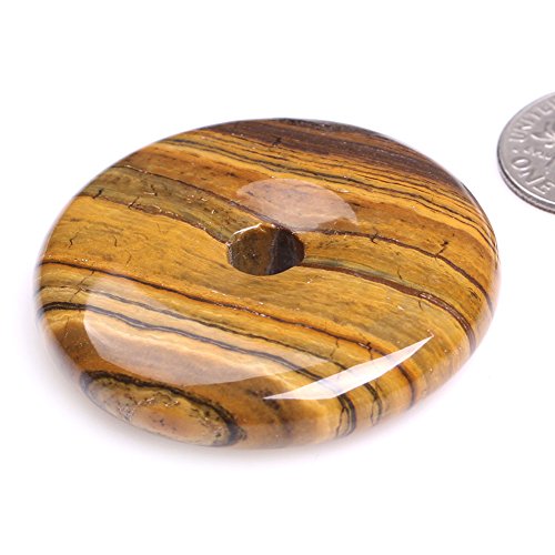 GEM-Inside Natürliche Tigeraugen-Donut-Perlen für Schmuckherstellung, lose Perlen, 40 mm von ADSUBHSJFAKK
