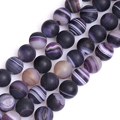GEM-Inside Streifen Achat Edelstein lose Perlen, natürlich, 12 mm, lila, rund, mattiert, Energiestein, Power-Perlen für Schmuckherstellung, 38,1 cm GEM-Inside Streifen Achat Edelstein lose Perlen, natürlich, 12 mm, lila, rund, mattiert, Energiestein, Power-Perlen für Schmuckherstellung, 38,1 cm von ADSUBHSJFAKK