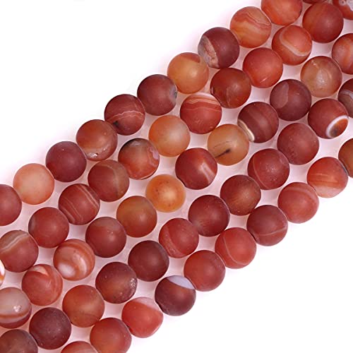 GEM-Inside gestreifte Achat-Edelsteine, lose Perlen, natürlich, 6 mm, rot, rund, mattiert, Energiestein, Power-Perlen für Schmuckherstellung, 38,1 cm GEM-Inside gestreifte Achat-Edelsteine, lose Perlen, natürlich, 6 mm, rot, rund, mattiert, Energiestein, Power-Perlen für Schmuckherstellung, 38,1 cm von ADSUBHSJFAKK