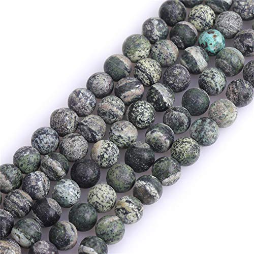 GEM-Inside natürliche grüne Zebra-Jaspis-Stein, mattiert, matt, unpoliert, runde Perlen für Schmuckherstellung, Strang, 40,6 cm GEM-Inside natürliche grüne Zebra-Jaspis-Stein, mattiert, matt, unpoliert, runde Perlen für Schmuckherstellung, Strang, 40,6 cm von ADSUBHSJFAKK