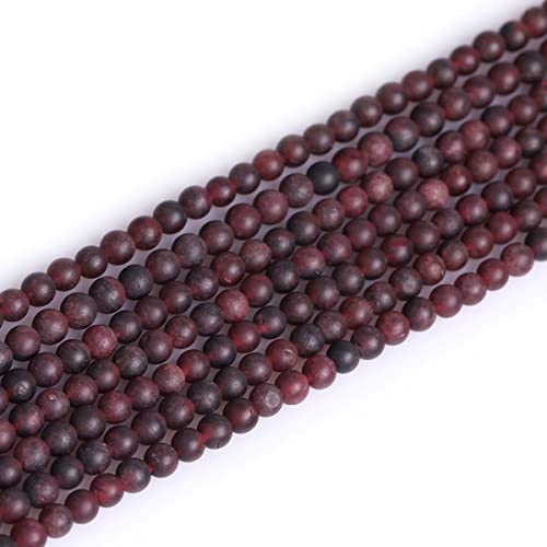 GEM-Inside natürliche rote matte antike Granat-Edelsteine, lose Perlen, 4 mm, Energiestein für Schmuckherstellung, 38,1 cm GEM-Inside natürliche rote matte antike Granat-Edelsteine, lose Perlen, 4 mm, Energiestein für Schmuckherstellung, 38,1 cm von ADSUBHSJFAKK