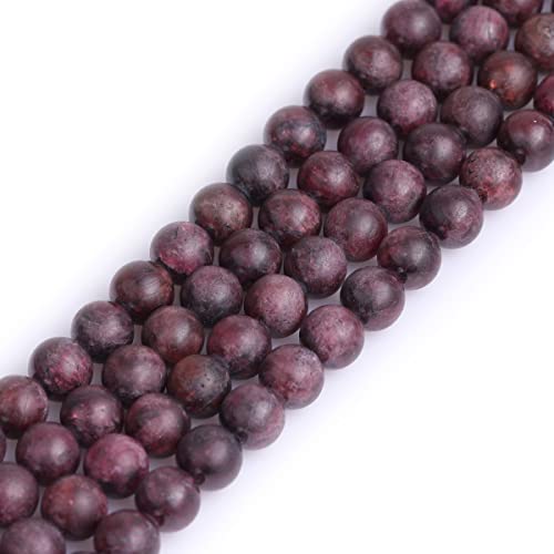 GEM-Inside natürliche rote matte antike Granat-Edelsteine, lose Perlen, 6 mm, Energiestein für Schmuckherstellung, 38,1 cm von ADSUBHSJFAKK