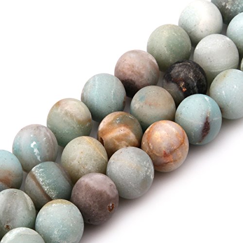 GEM-insid Amazonit-Edelstein, lose Perlen, natürliche Energie, Power-Perlen für Schmuckherstellung, 12 mm, rund, 38,1 cm von ADSUBHSJFAKK