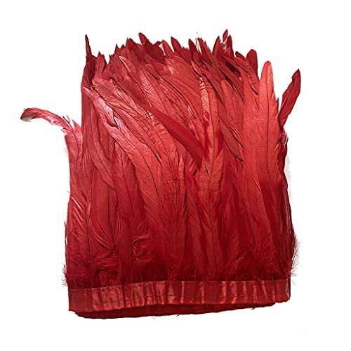 Hahn-Fransenborte mit Federn, 30,5–35,6 cm breit, für Kleidung, Dekoration und Hochzeit, Halloween-Party, 91 cm, Rot Hahn-Fransenborte mit Federn, 30,5–35,6 cm breit, für Kleidung, Dekoration und Hochzeit, Halloween-Party, 91 cm, Rot von ADSUBHSJFAKK