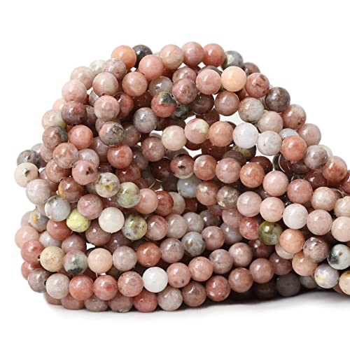 Natürliche Pflaumenblütenstein-Edelsteine, rund, lose Perlen für selbstgemachte Armbänder, Halsketten, Ohrringe, Schmuckherstellung, 1 Strang, 38,1 cm, 60 Stück Natürliche Pflaumenblütenstein-Edelsteine, rund, lose Perlen für selbstgemachte Armbänder, Halsketten, Ohrringe, Schmuckherstellung, 1 Strang, 38,1 cm, 60 Stück von ADSUBHSJFAKK